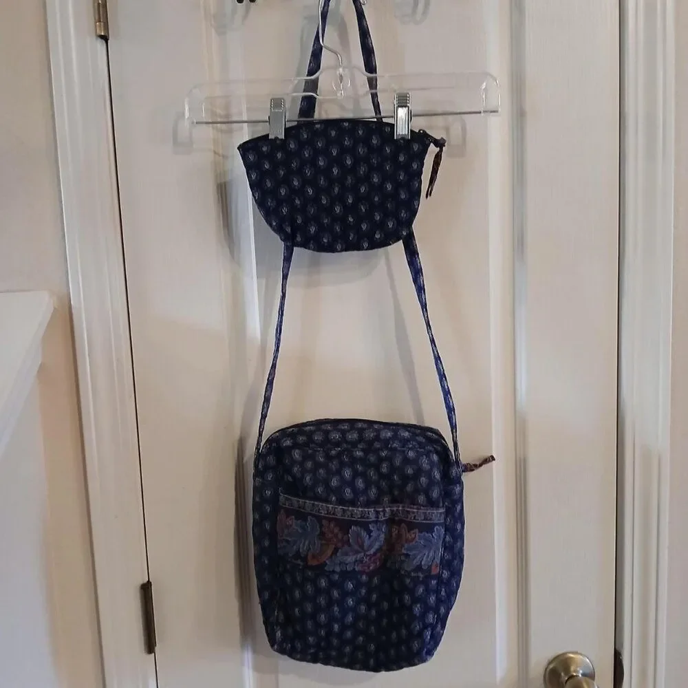 VTG Y2K 98 Vera Bradley Retired Rare Classic Navy Moms Day Out Bag & pouch
